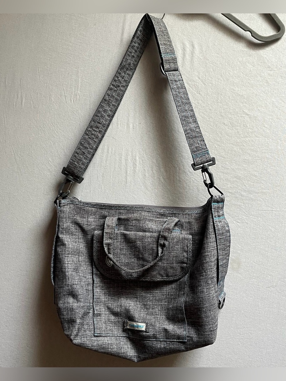 Timbuk2 Gray Heathered Canvas Crossbody Shoulder Bag Messenger Tote